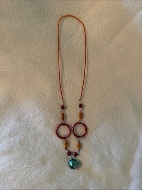 ‼️3/$10‼️ Women’s Colored Beaded Necklace with Orange Cord